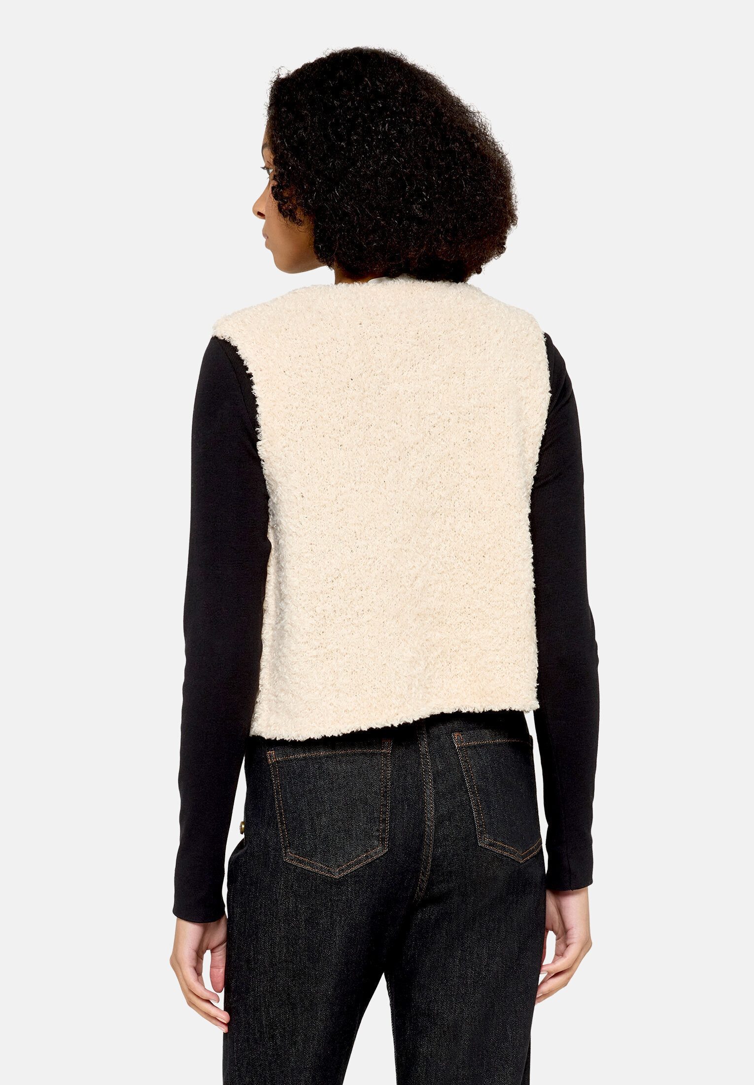 Cartoon Strickjacke Damen mit Rundhalsausschnitt (1-tlg)
