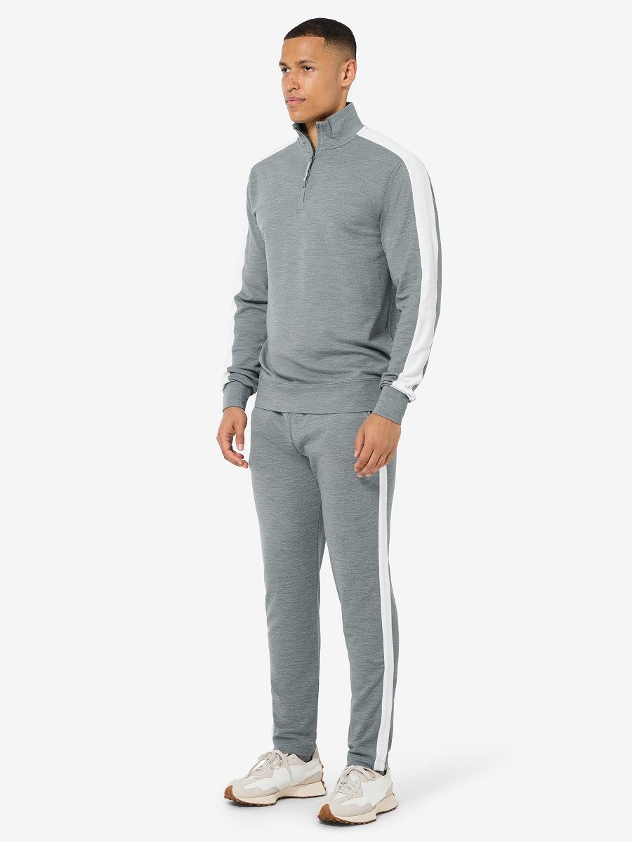 SUPER.NATURAL Rollkragenpullover für Herren, Merino M COLORADO ZIP TURTLENECK Stehkragen mit seitlichen Streifen, atmungsaktiv