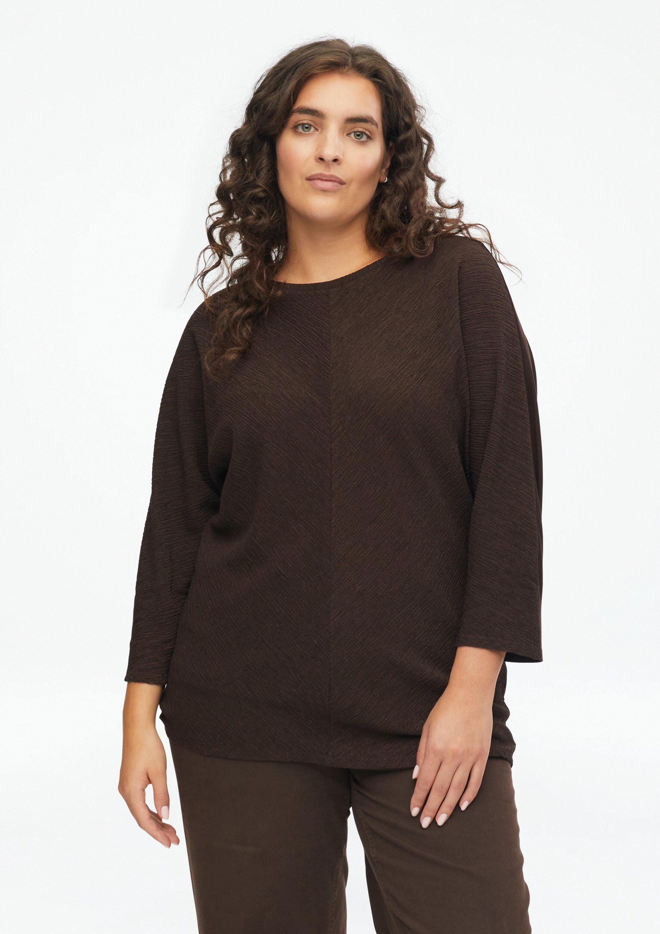 s.Oliver 3/4-Arm-Shirt T-Shirt Fabricmix-Shirt mit Fledermausarm