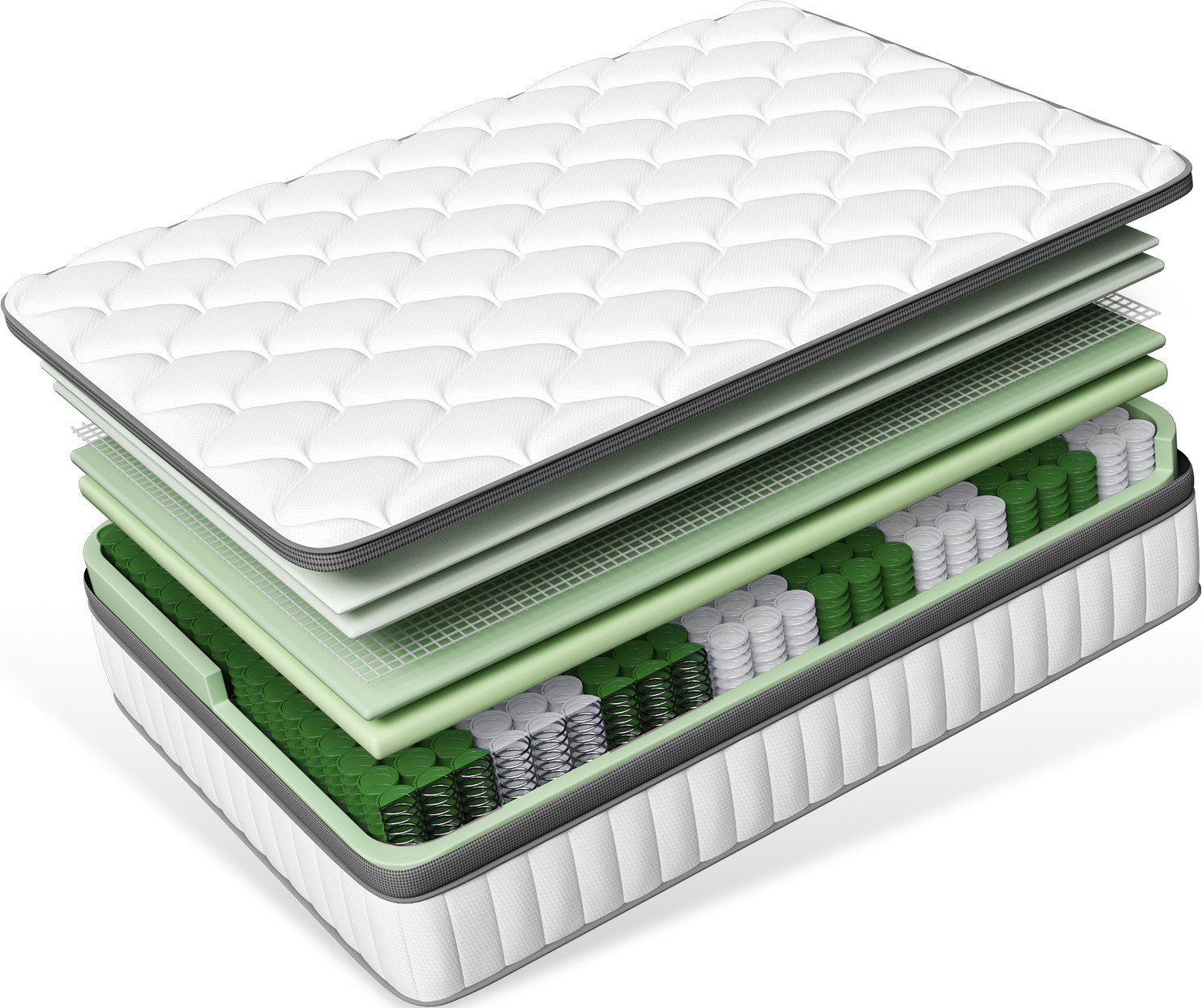 Taschenfederkernmatratze Matratze, 7-Zonen Federkernmatratze Матрасы,mit Spannbettlaken, Hiazurm, 25 cm hoch, (EU-Qualitätszertifizierung, Atmungsaktiv, Orthopädisch), Matratze 90x200 cm oder 140x200 cm, für Kinder und Erwachsen