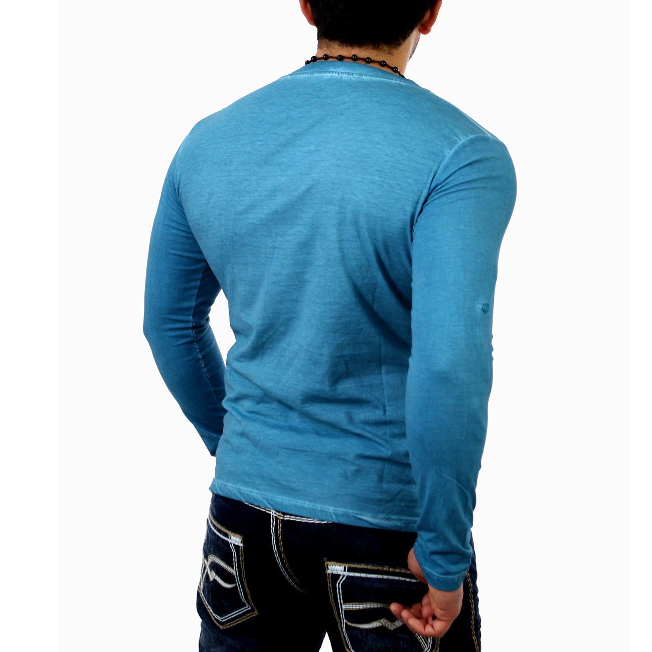 Reslad Langarmshirt Reslad Herren V-Neck Longshirt RS-4002 (1-tlg) Langarms günstig online kaufen