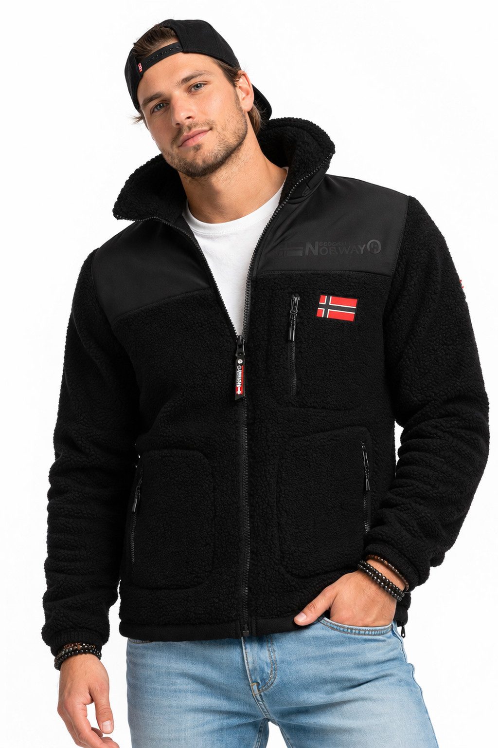 Geographical Norway Fleecejacke Winter Jacke Herren Teddy Polar Fleece Outdoor Übergangs Herbst