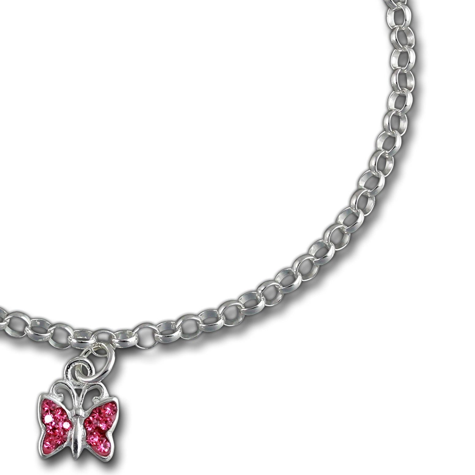 SilberDream Silberarmband SilberDream Armband rosa Schmetterling (Armband), Kinder Armband (Schmetterling) ca. 16cm, 925 Silber, Farbe: rosa