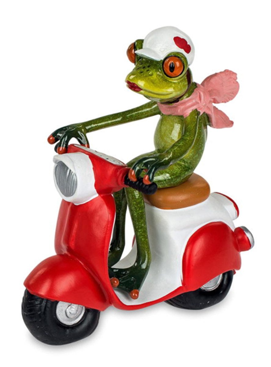formano Dekofigur Frosch Frau auf Motorroller 15cm - Froschfigur (1 St)