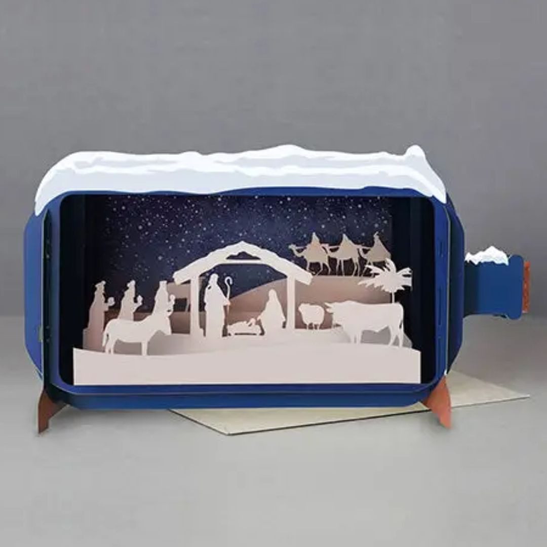 suebidou Weihnachtskarte 3D Pop Up Karte Weihnachten Flaschenpost zum Beschriften, nachhaltig, kreativ