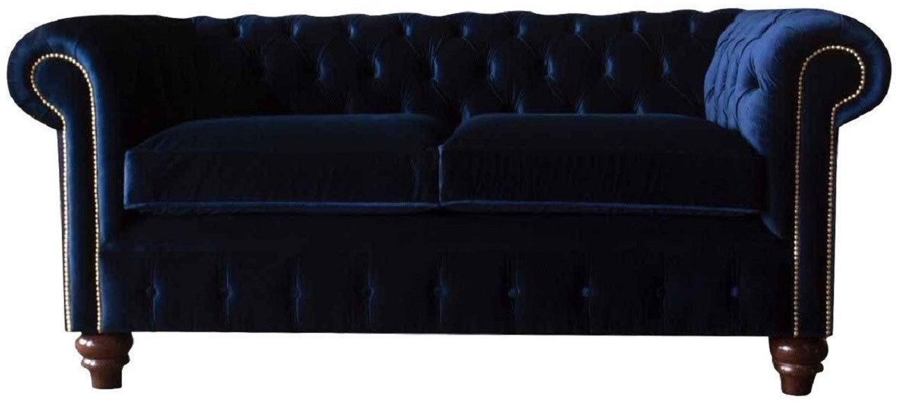 Xlmoebel Chesterfield-Sofa Blaues Chesterfield Sofa im englischen klassischen Stil, Hergestellt in Europa