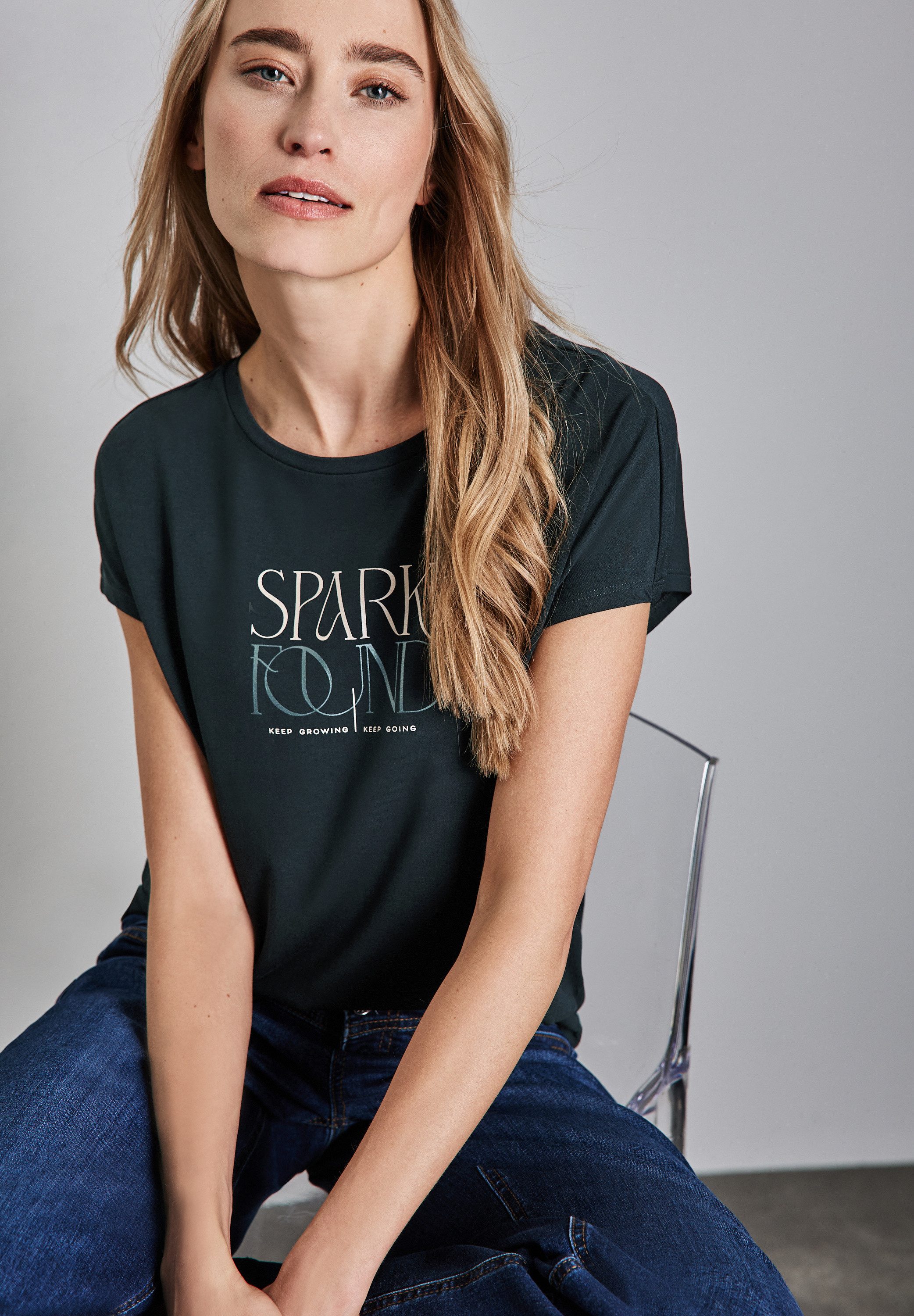 STREET ONE Print-Shirt aus strecthigem Viskosematerial günstig online kaufen