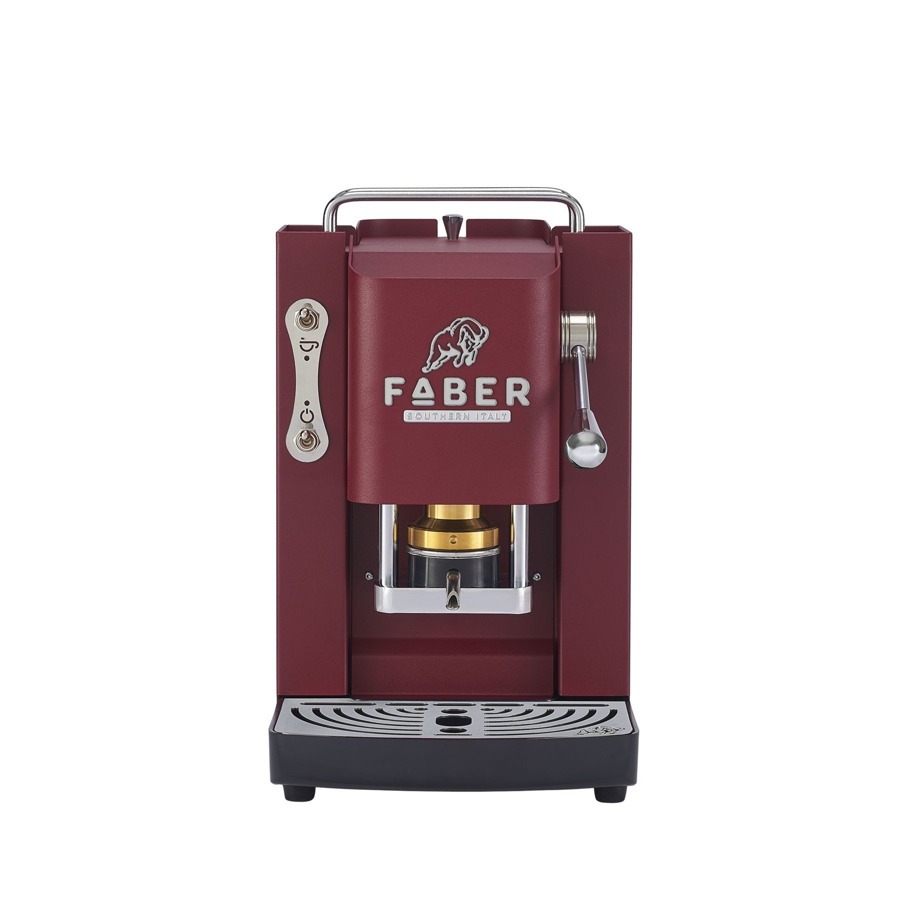Faber Coffee Machines Kaffeepadmaschine Pro Deluxe 3.0 Chrom Espressomaschine, 44mm ESE Pads, Chrom-Details mit hochwertigem 3D-Logo