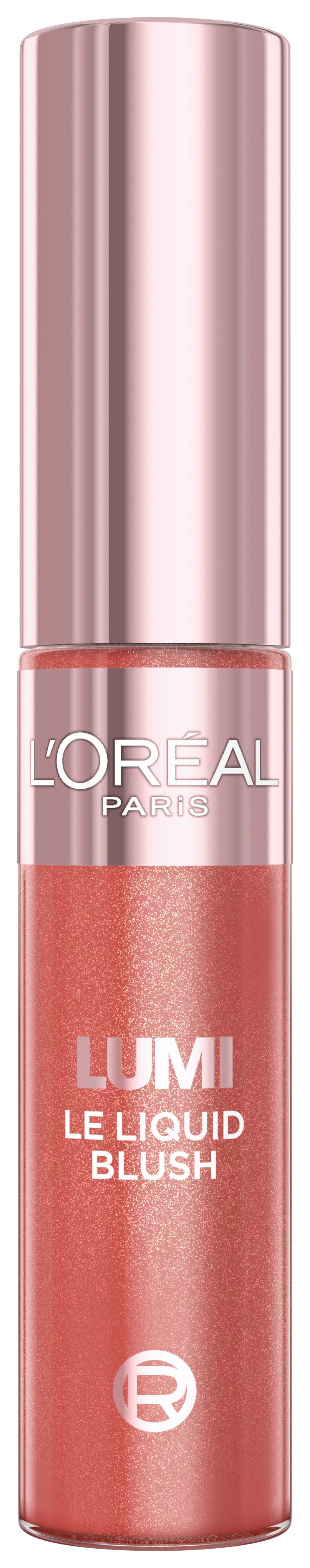 L'ORÉAL PARIS Rouge LUMI LE LIQUID BLUSH GLOWY, schimmernde, intensive Farbe
