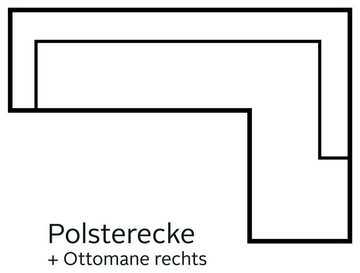 Places of Style Ecksofa Basel L-Form, mit vollmotorischer Relaxfunktion und motorischer Recamiere