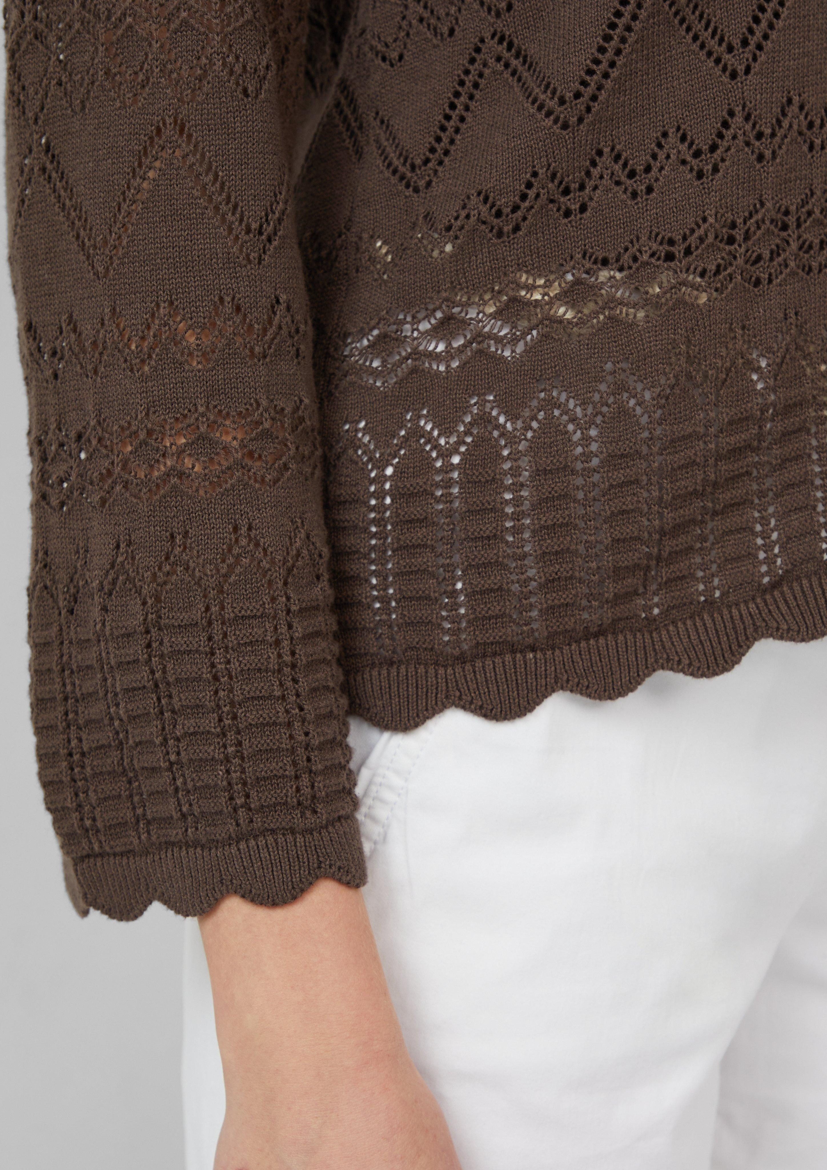 s.Oliver Strickpullover Ajour-Strickpullover mit 3/4-Ärmeln günstig online kaufen