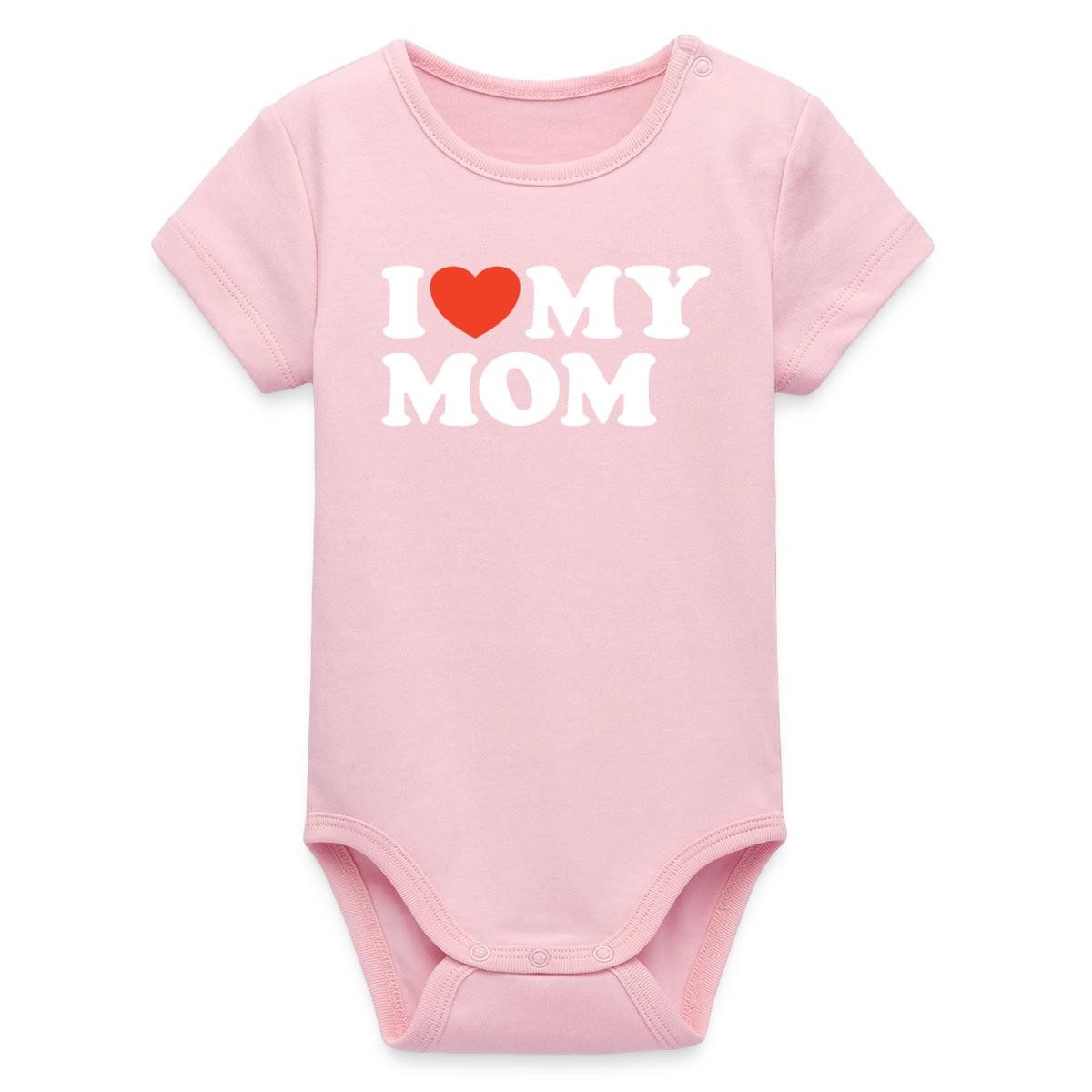 Spreadshirt Kurzarmbody I Love My Mom, Liebe Meine Mama Bio Kurzarm Baby Body (1-tlg)