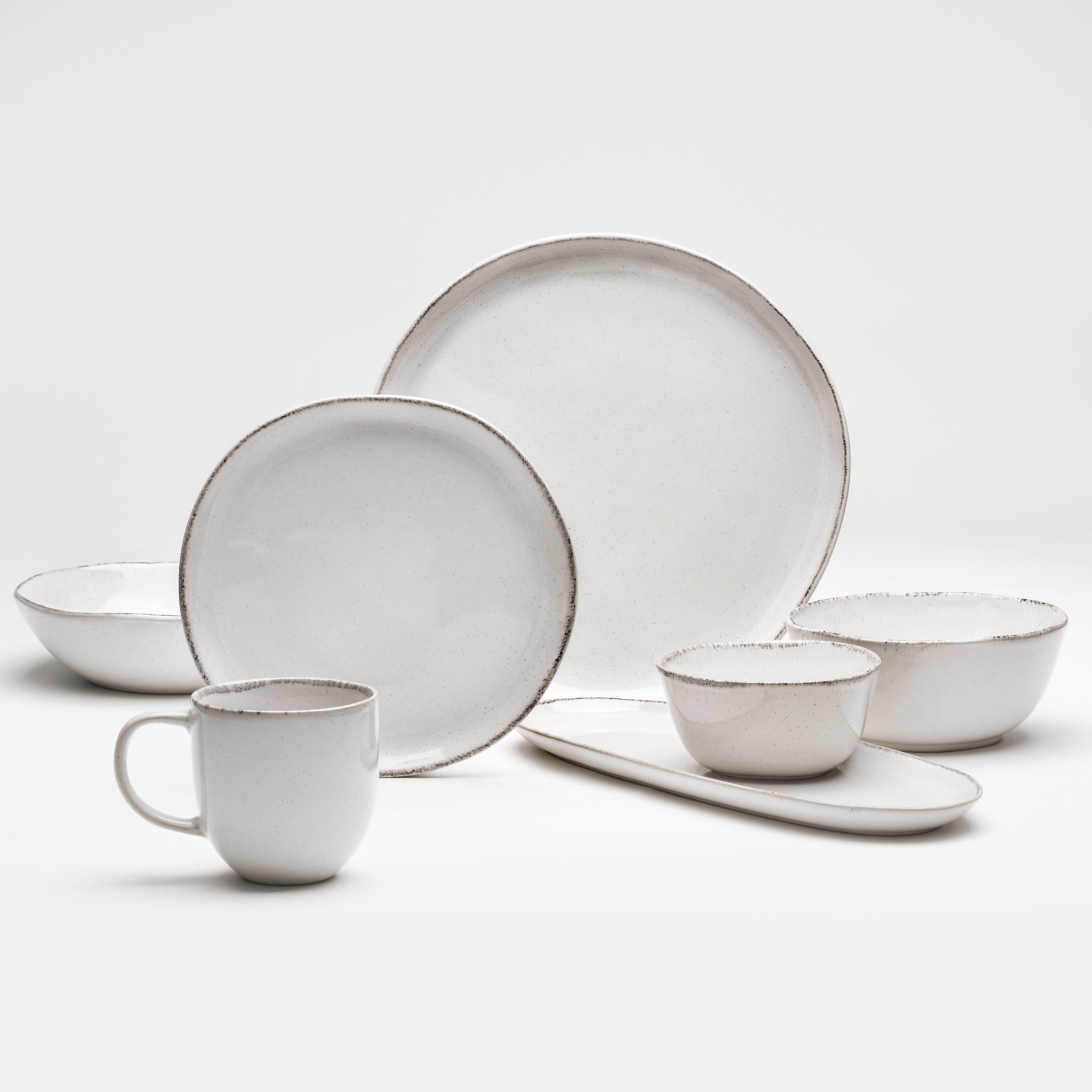 van Well Pastateller Urban, tiefer Teller 19 cm, 6 Stück, (6 St), Teller Set, spülmaschinen- und mikrowellengeeignet