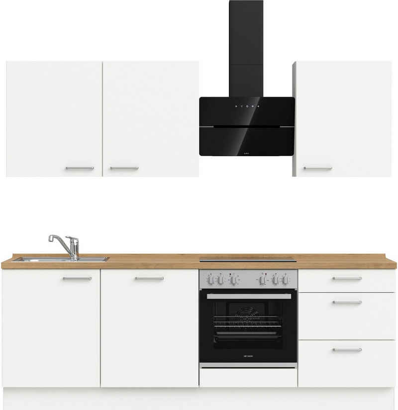 nobilia® elements Küchenzeile "elements premium", vormontiert, Ausrichtung wählbar, Breite 240 cm, mit E-Geräten
