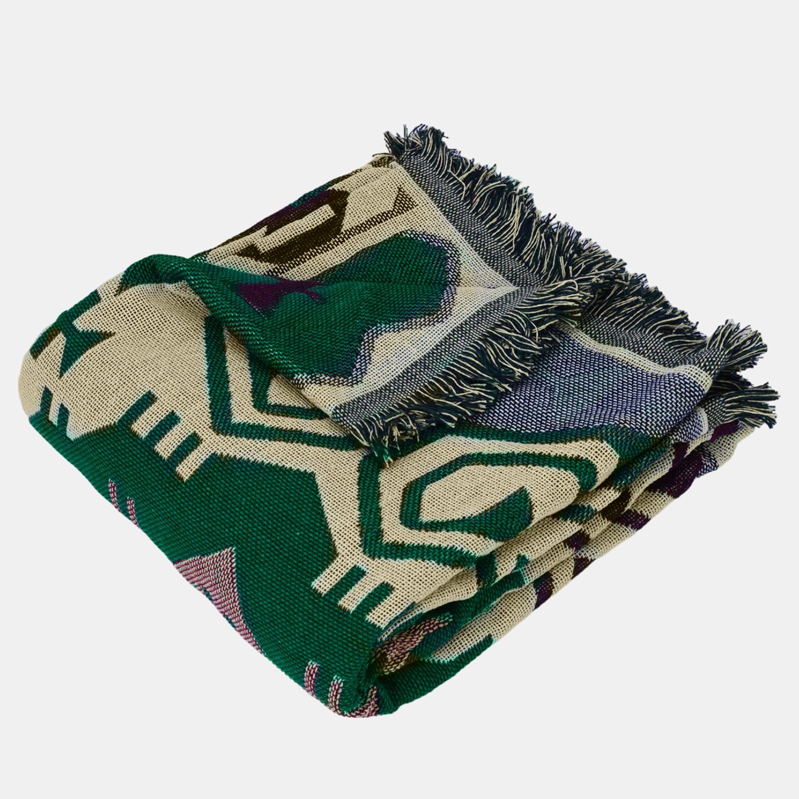 Wolldecke Wohndecke Strickdecke Doppelseitig Boho-Decke, Fransen, BTTO, 180*180/180*230/180*300cm für Bett Sofa und Couch