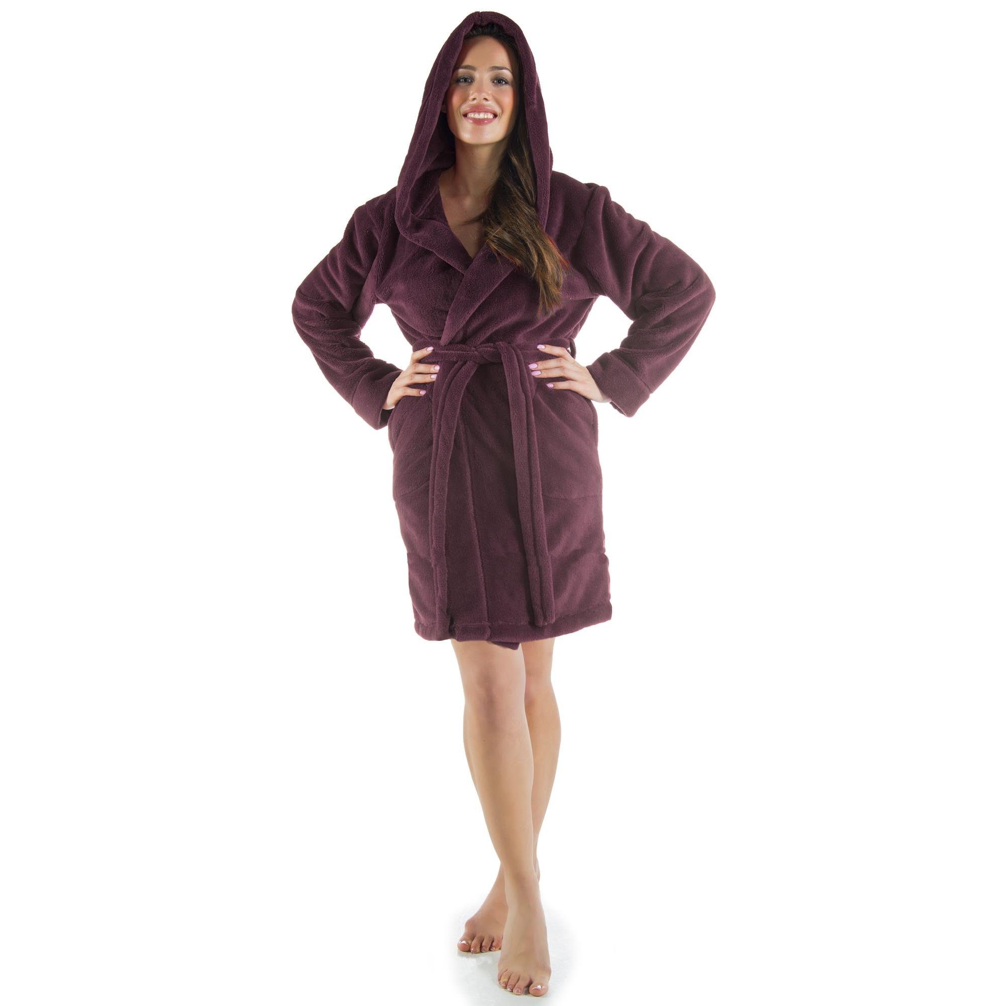 CelinaTex Bademantel Morgenmantel Damen kurz Fleece günstig online kaufen
