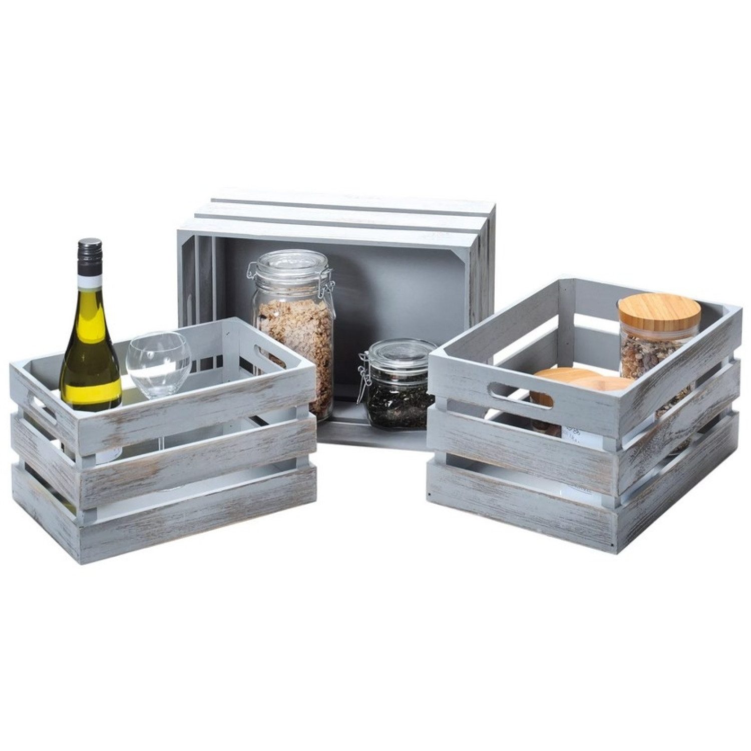 KESPER® Dekokiste KESPER 91670 Aufbewahrungsboxen 3er günstig online kaufen