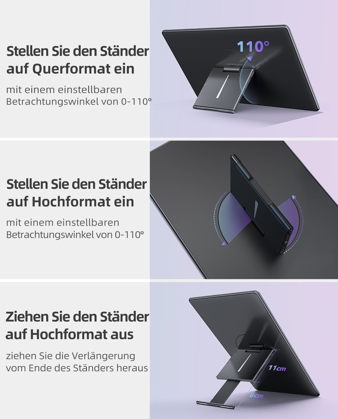 UPERFECT Tragbares 15,6-Zoll-Touchscreen-Display mit 100 % sRBG Portabler Monitor (39,62 cm/15,6 ", 1920 x 1080 px, 25 ms Reaktionszeit, 60 Hz)