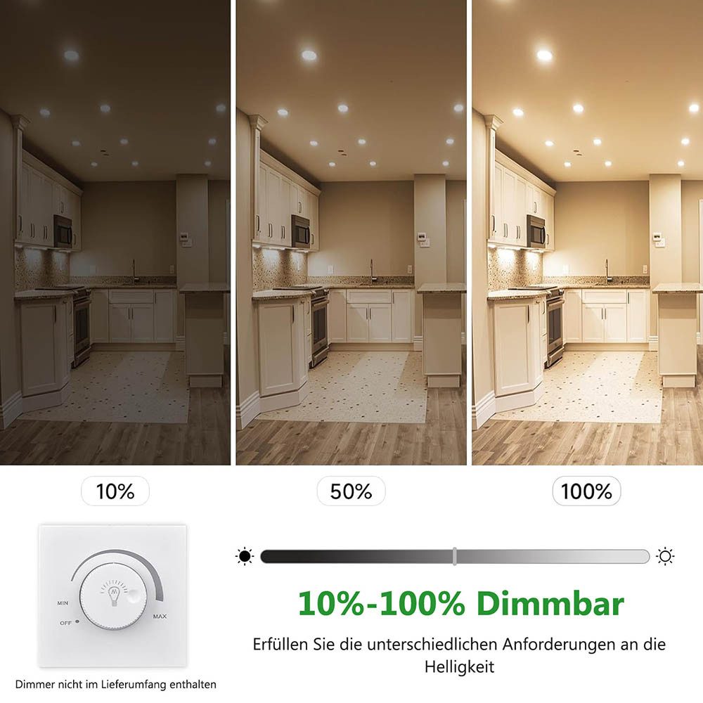 MUPOO LED Einbaustrahler 6er Pack Ultraflach 90mm Einbauleuchte,3 Farbtempe günstig online kaufen