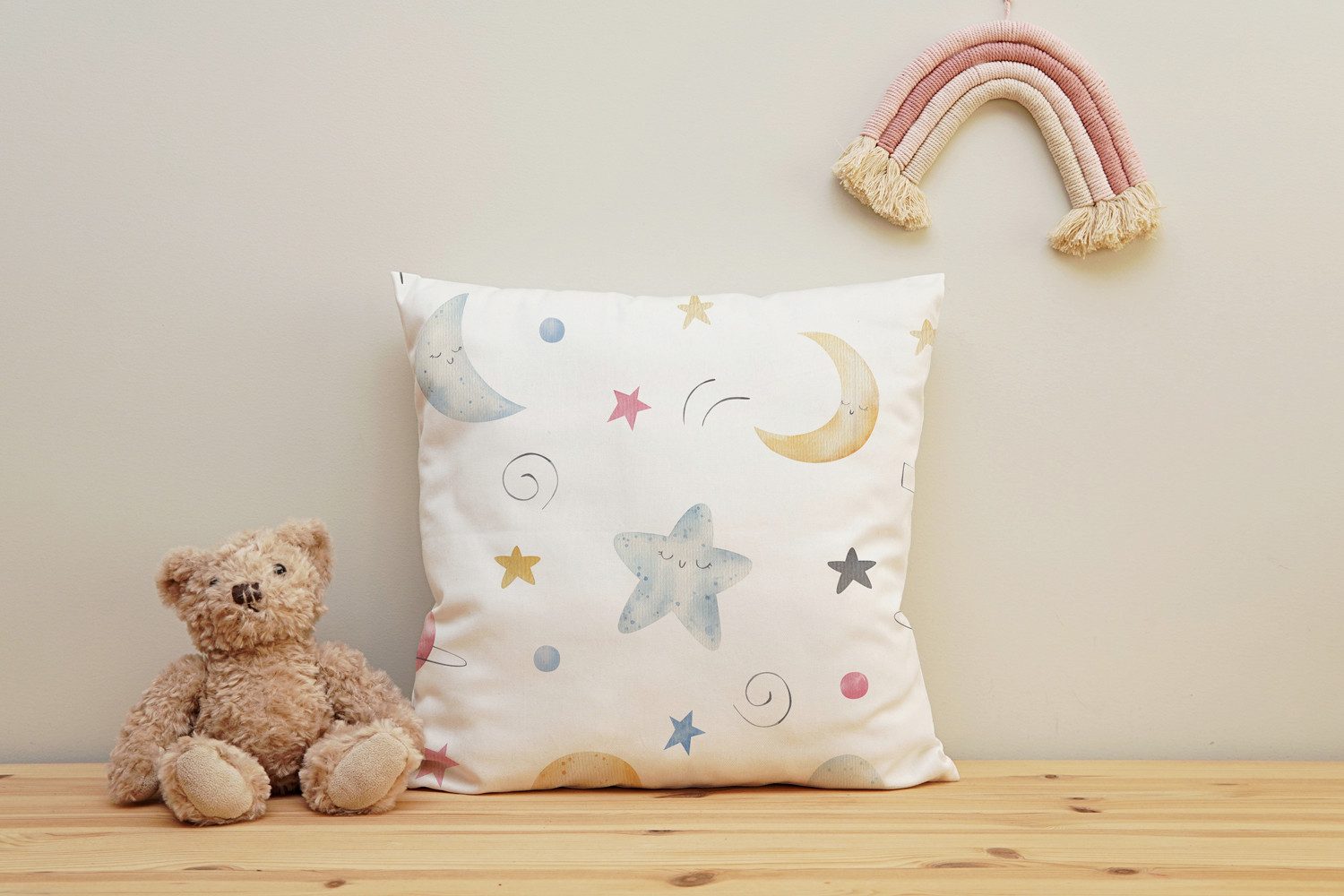 queence Dekokissen Sterne, Kissenhülle mit HD Premium Druck, geruchsneutral, 40x40cm