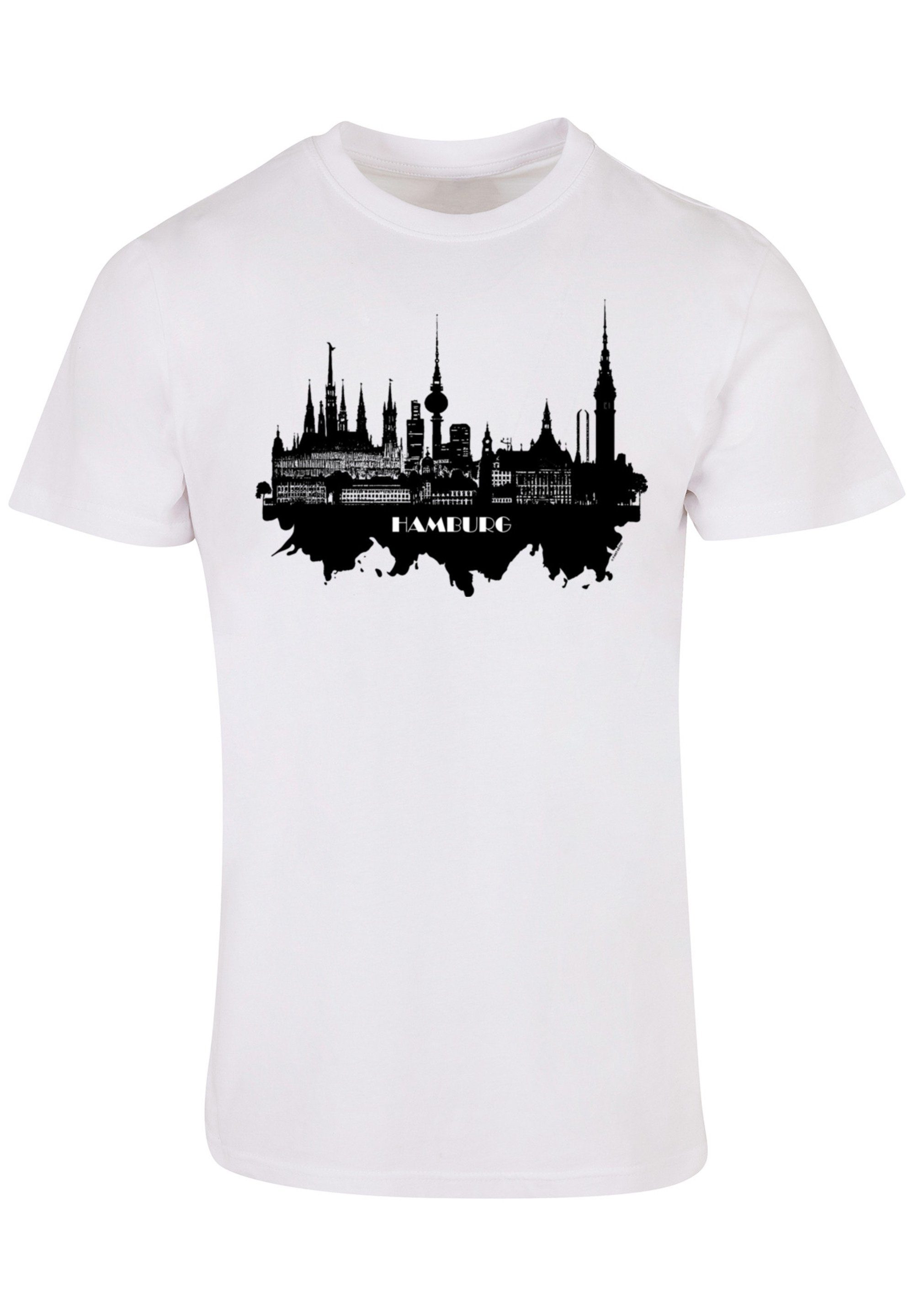 Hamburg - Print Cities T-Shirt Collection skyline F4NT4STIC weiß