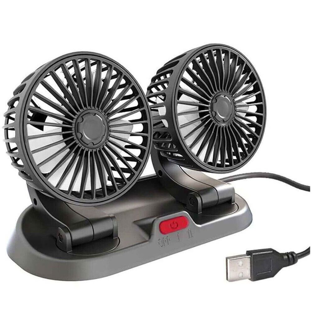 Mini USB-Ventilator Mini Auto Ventilator,5V Doppelkopf Autolüfter
