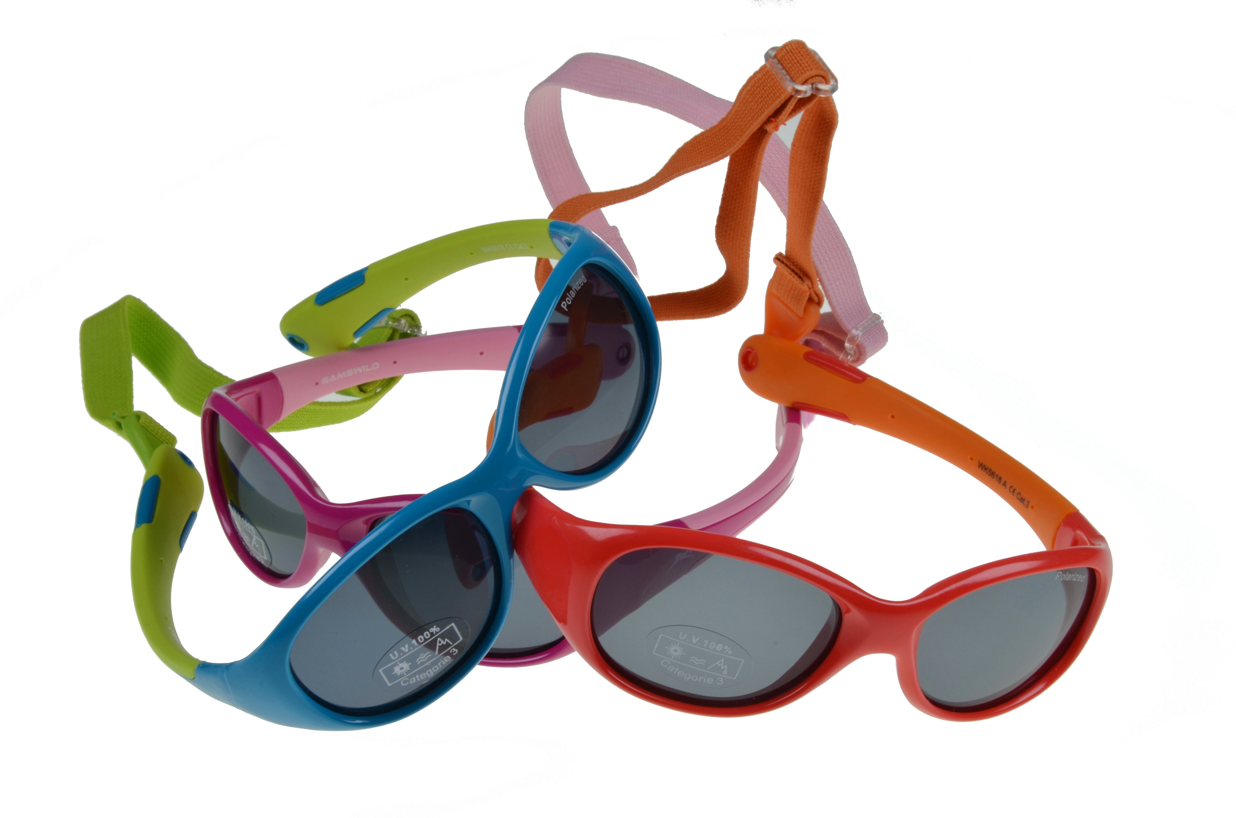 grün, 2-5 Unisex, Jahre Kleinkindbrille rot-orange Kinderbrille Jungen Sonnenbrille incl. GAMSKIDS Gamswild Mädchen WK5618 rosa, Brillenband kids