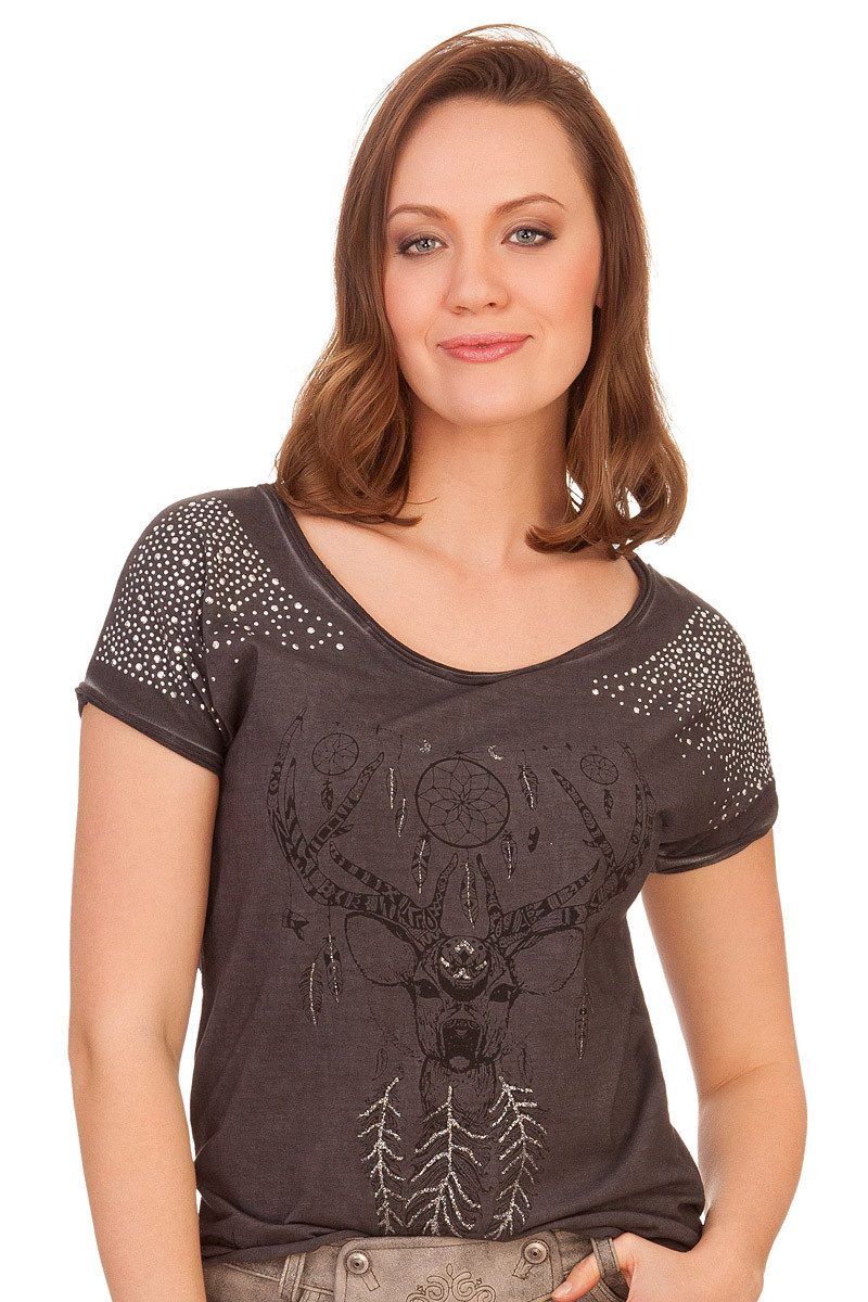 Hangowear Trachtenshirt Trachtenshirt Damen - RONJA - anthrazit, hellgrau