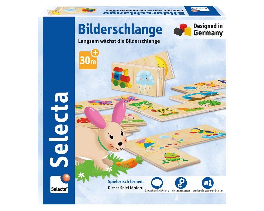 Selecta Spielzeug Lernspielzeug Kleinkindwelt Holz Legespiel Bilderschlange 20 Teile 63024