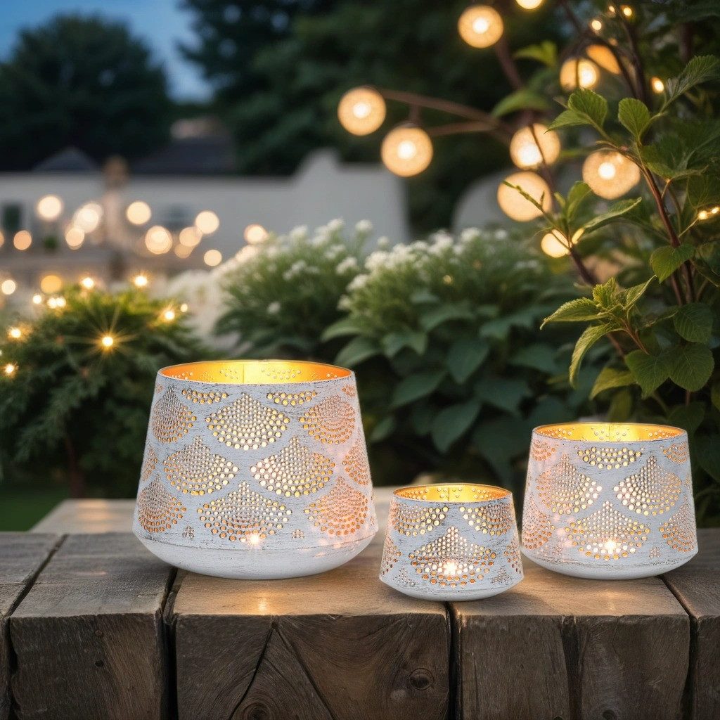 Marrakesch Orient & Mediterran Interior Teelichthalter 3er Set Boho Deko Te günstig online kaufen