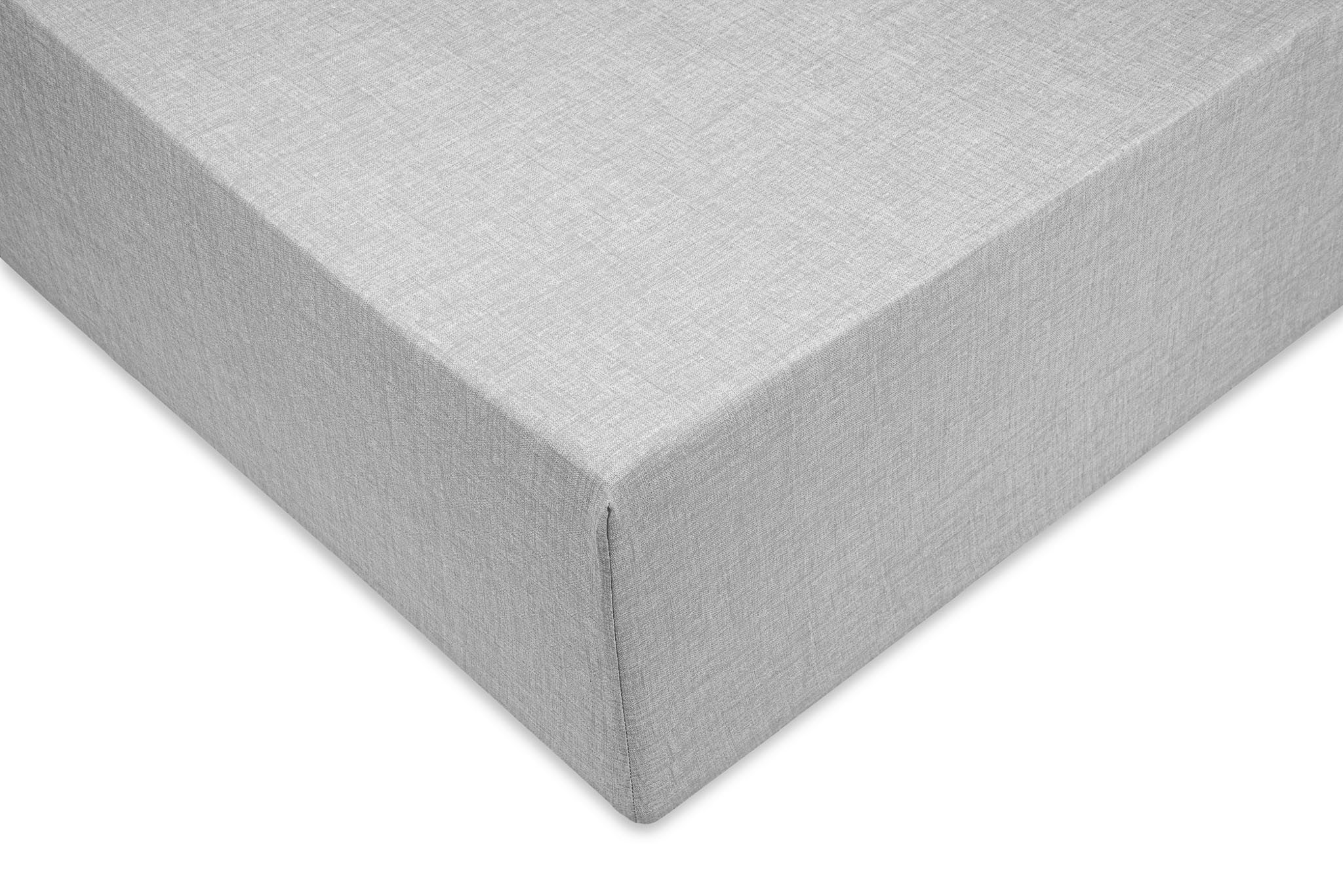 ZO HOME Spannbettlaken Lino, Renforcé, Gummizug: rundum, (1 Stück), Laken aus 100% Baumwolle, Leinen Optik, Print, Betttuch ab 90x200