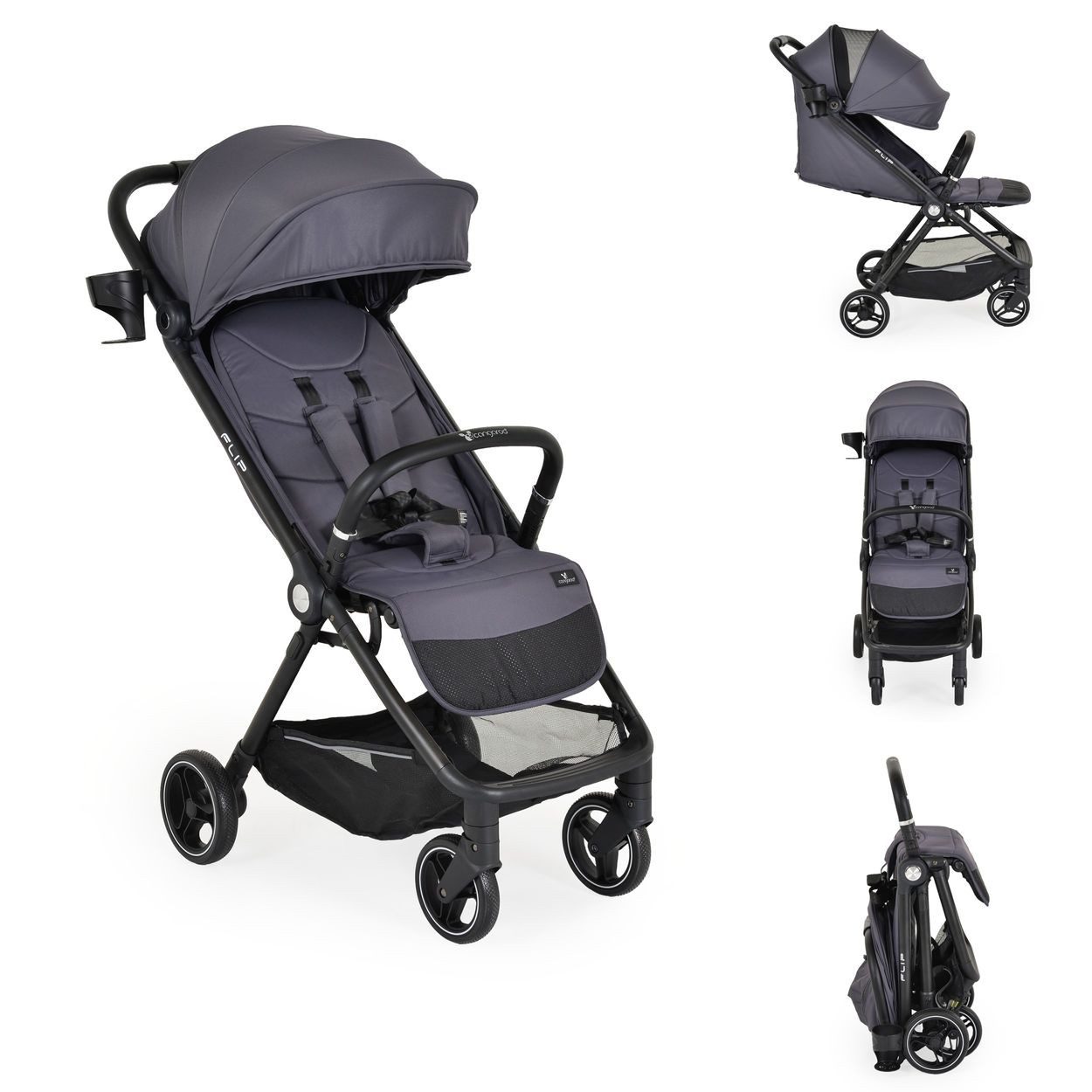 Cangaroo Kinder-Buggy Kinderwagen, Sommerbuggy Flip, klappbar Getränkehalter Korb Stoßdämpfer
