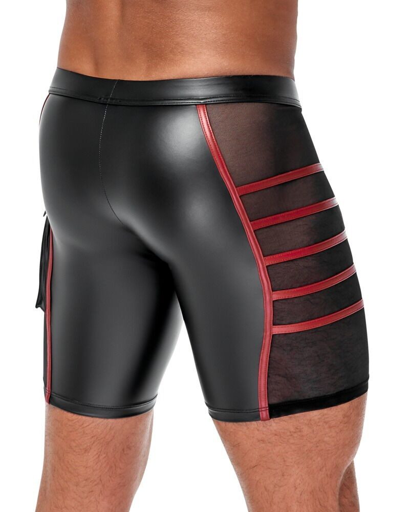 NEK Boxershorts Boxershorts mit Reißverschluss halb transparent Wetlook und Netz - sch (1-St) Seitlich Feinnetz-Einsätze, Vorne Reißverschluss zum Öffnen
