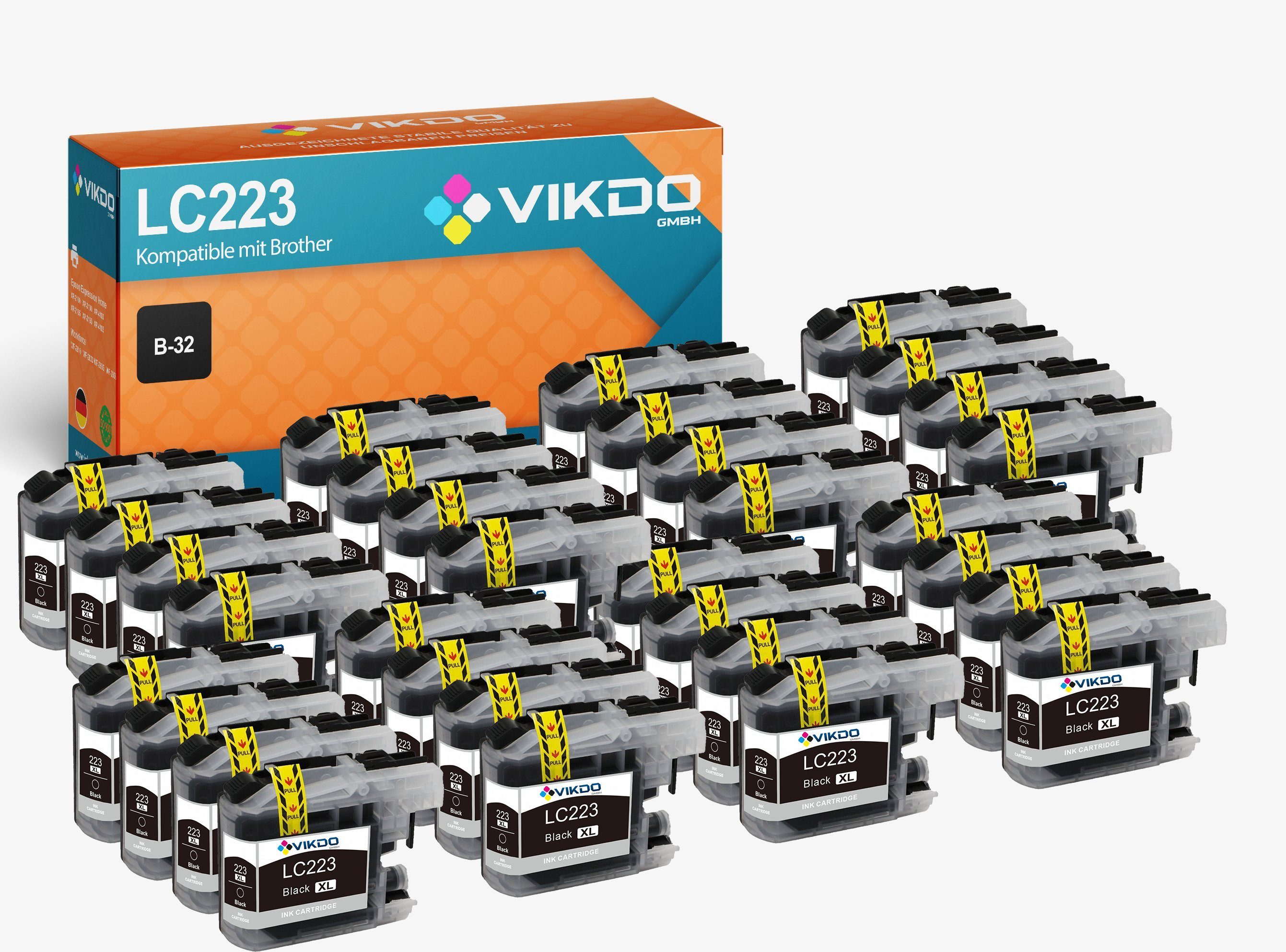 Inbusco Tonerpatrone Tintenpatronen 223BK kompatibel für Brother LC223 (schwarz) 32xBK ..., LC 223 BK