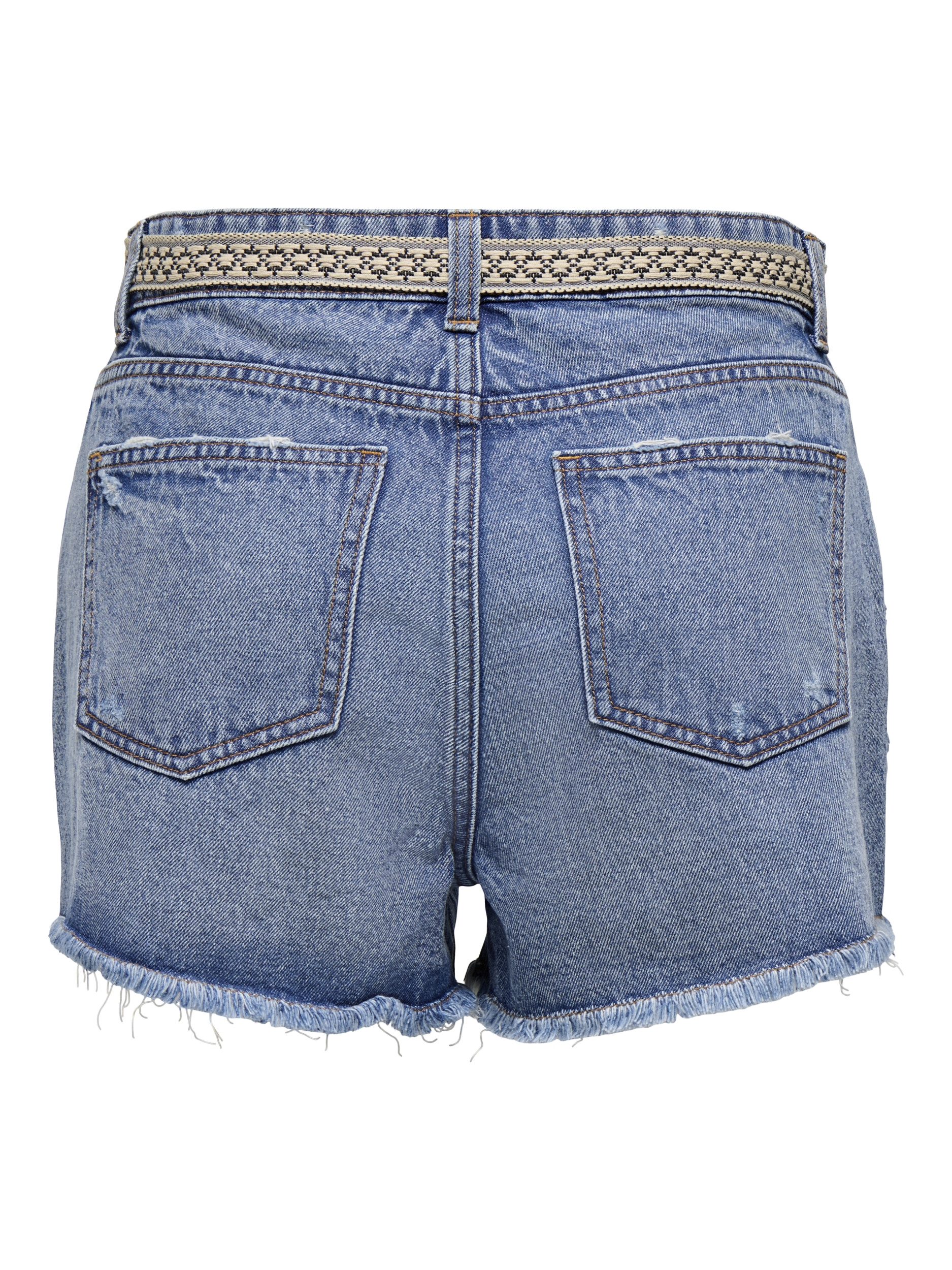 JDY Jeansshorts - modische Skinny Fit Jeansshort im Destroyed-Look