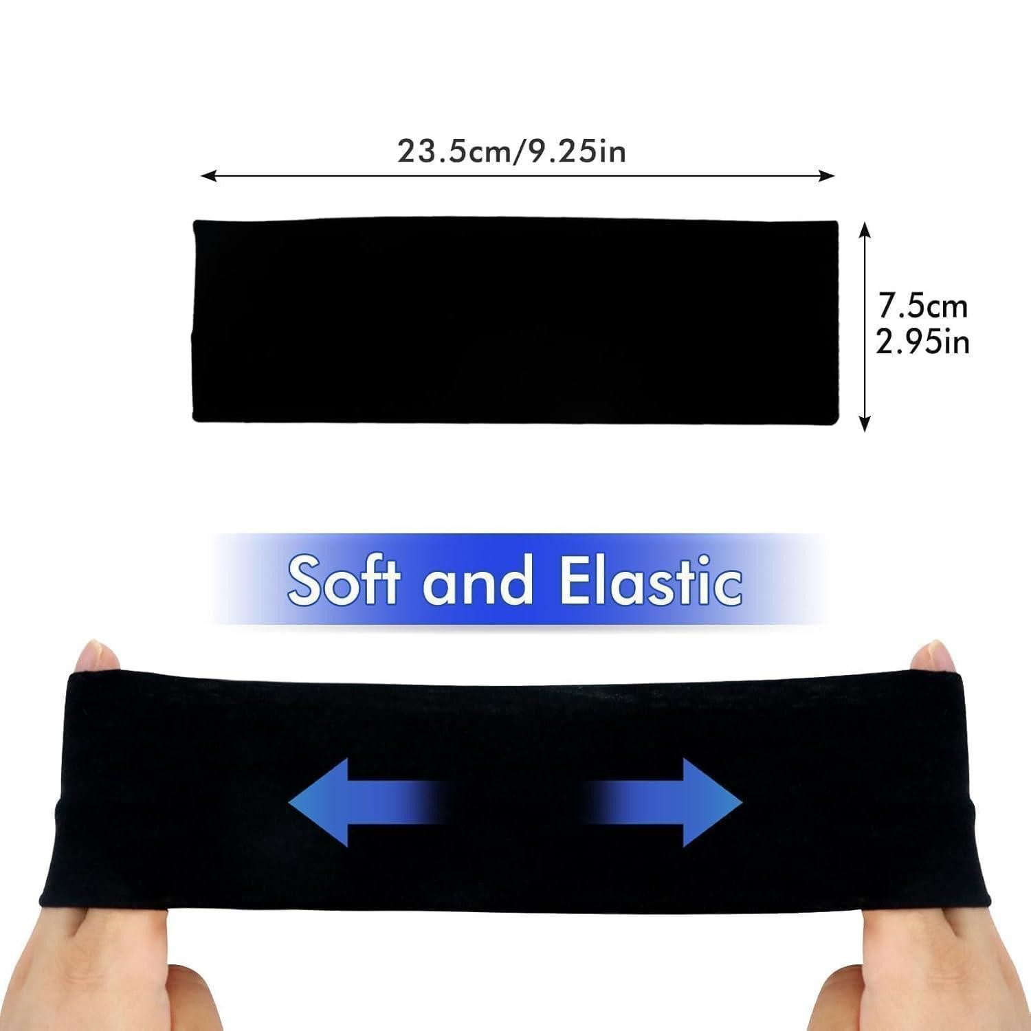LuxusKollektion Haarband 3er Pack Schwarze Haarbänder für Damen - Breite Sport Stirnbänder