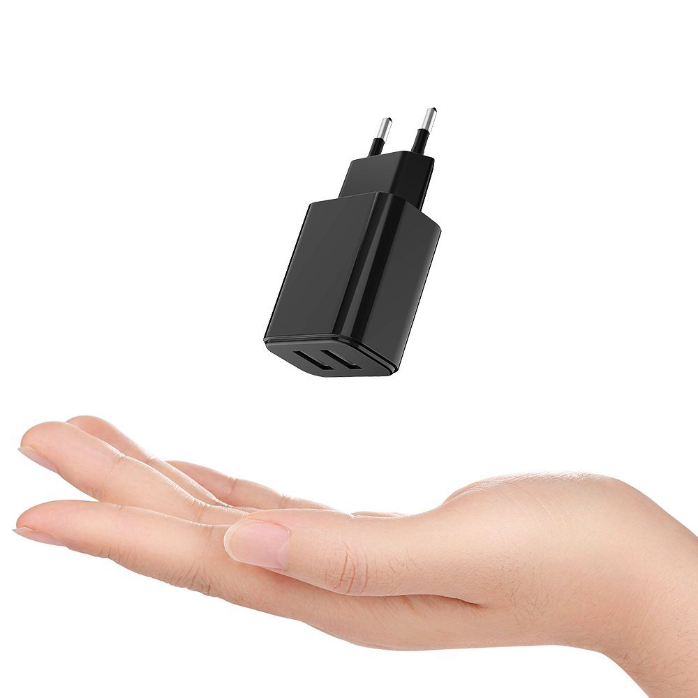 mcdodo 2xUSB Wandladegerät 2.4A Fast Charging Netzteil für Handys schwarz Schnelllade-Gerät