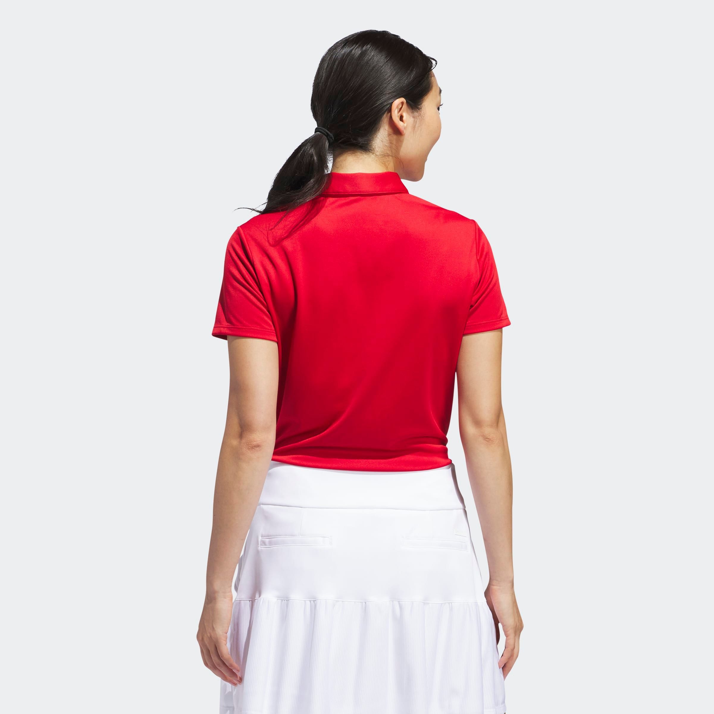adidas Performance Poloshirt SOLID PERFORMANCE SHORT SLEEVE FÜR DAMEN mit Druckknopfverschluss, aus Polyester, leichtes Pikeematerial