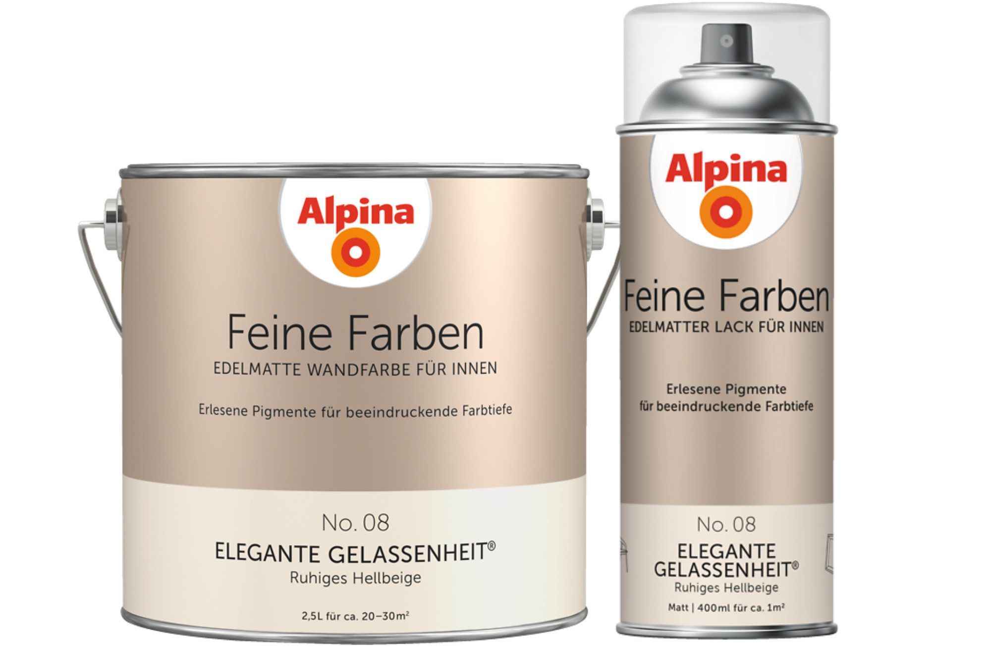 Wandfarbe - SET - Feine Farben Wandfarbe 2,5L + Sprühlack 400ml edelmatt