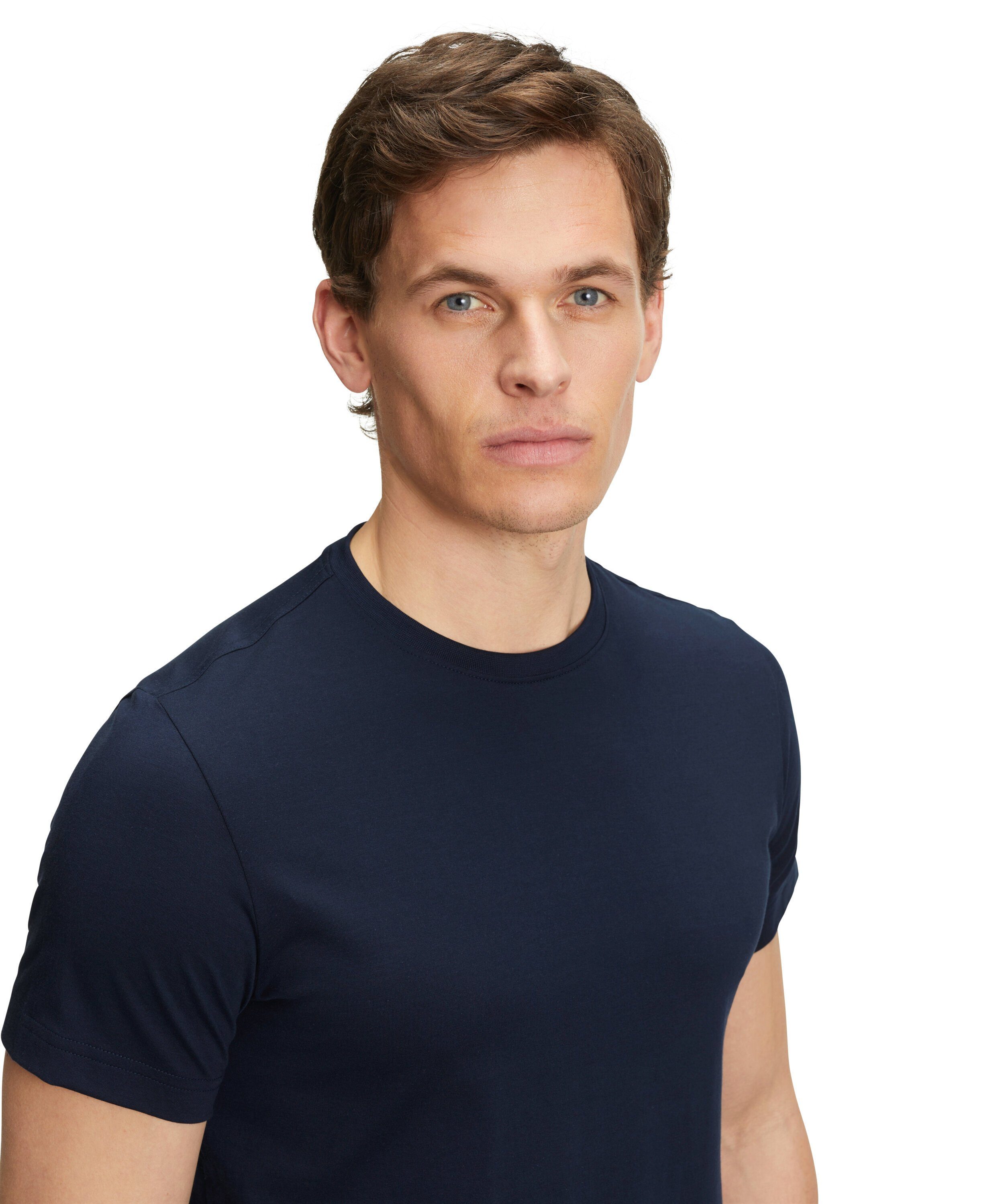 aus Pima-Baumwolle FALKE (6116) T-Shirt hochwertiger space blue (1-tlg)