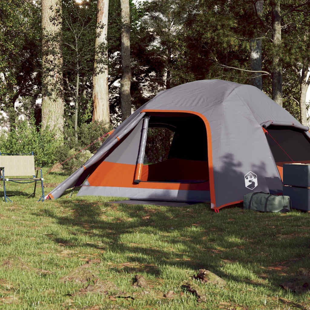 vidaXL Kuppelzelt Kuppel-Campingzelt 4 Personen Grau günstig online kaufen