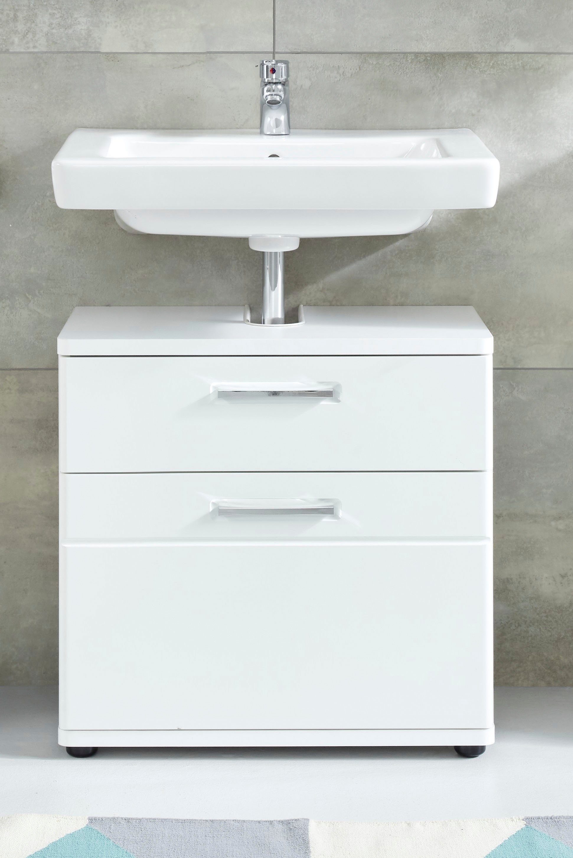 welltime Waschbeckenunterschrank Mora Waschbeckenunterschrank mit Klappe - (B/T/H) 60/38/58 cm