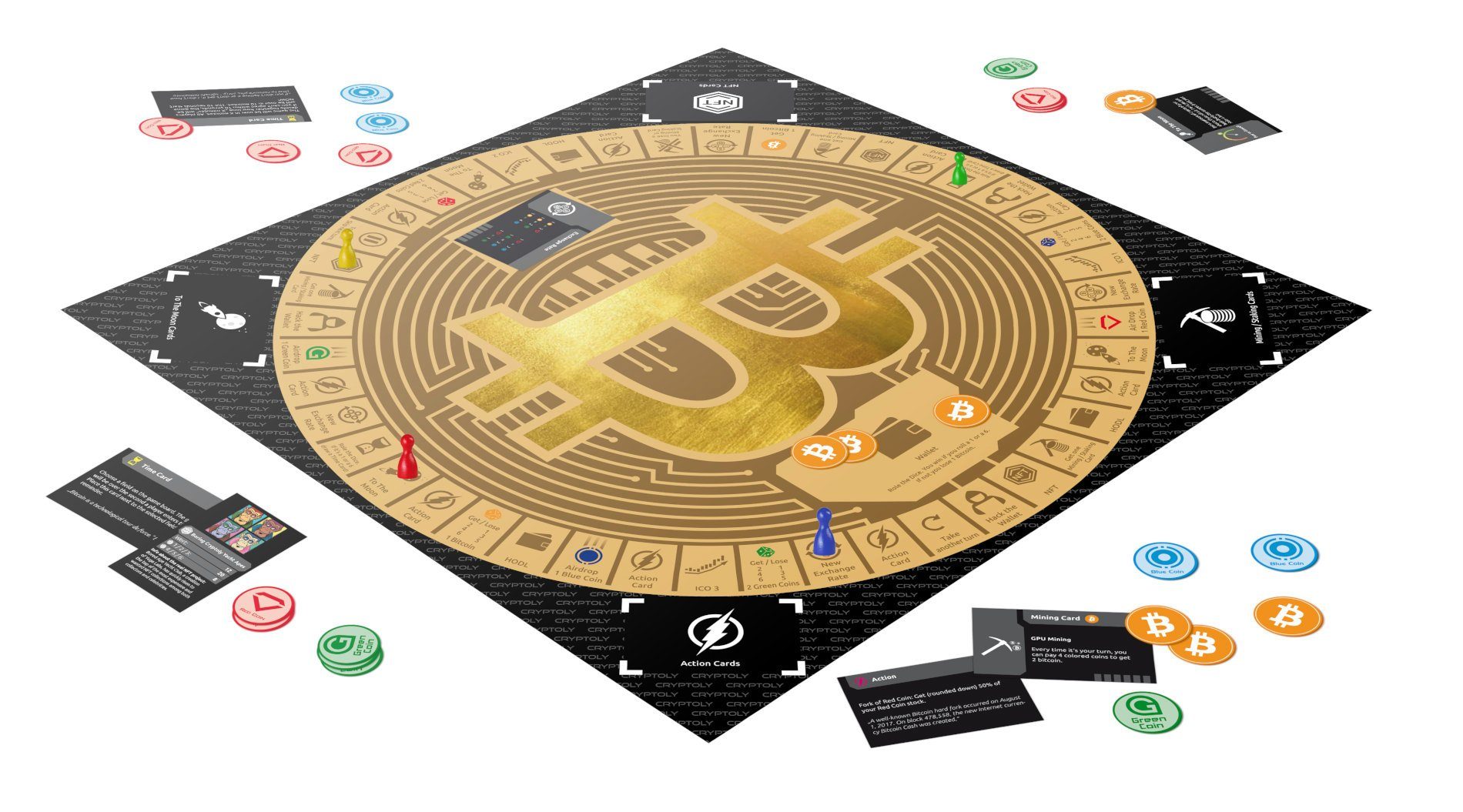 Das CRYPTOLY Beyond The Moon Bitcoin Gomazing And mehrsprachige Spiel, Brettspiel To