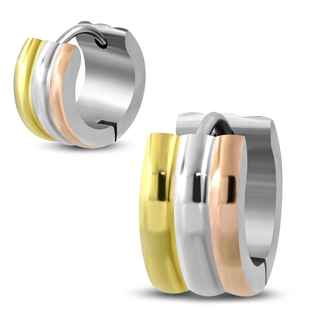 Creolen-Set Creolen Tricolor Silber aus Edelstahl Unisex