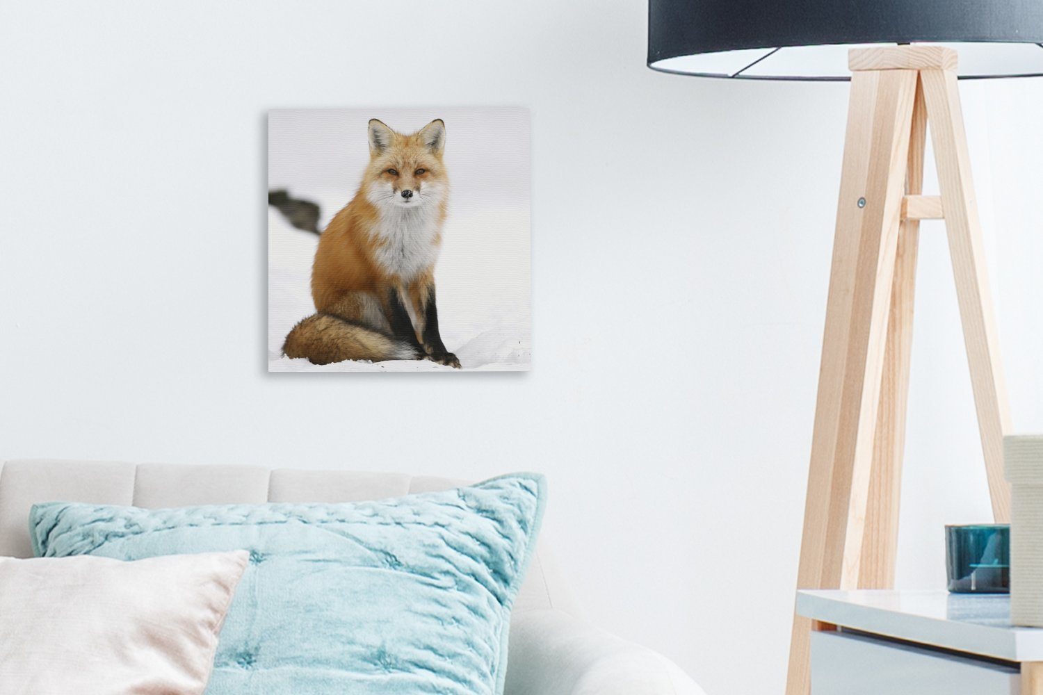 Wohnzimmer Leinwand Leinwandbild - Fuchs bunt für OneMillionCanvasses® St), (1 Bilder Winter, - Schlafzimmer Schnee