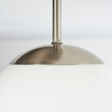 hofstein Deckenleuchte »Lorenzatico« moderne Deckenlampe aus Metall/Glas in Nickel/Weiß, ohne Leuchtmittel, mit Schirmen Echtglas, Höhe 43cm, E27