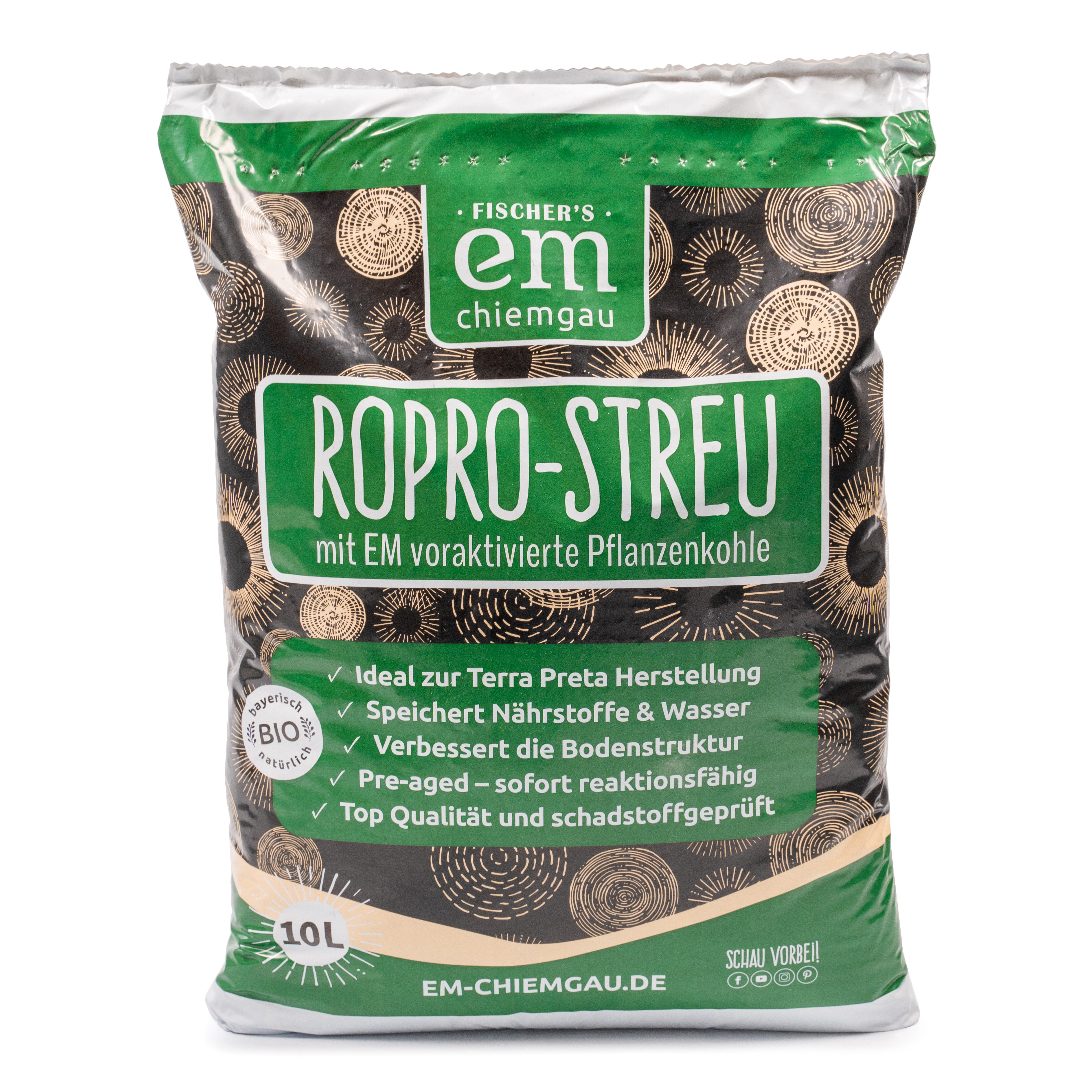Fischer's EM-Chiemgau Bodenverbesserer RoPro-Streu Bio Pflanzenkohle, günstig online kaufen