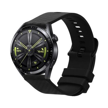 kwmobile Uhrenarmband Ersatzarmband für Huawei Watch GT3 Pro 46mm / GT3 46mm Armband, Fitnesstracker Band aus Silikon - Carbon Print Band für Smartwatch