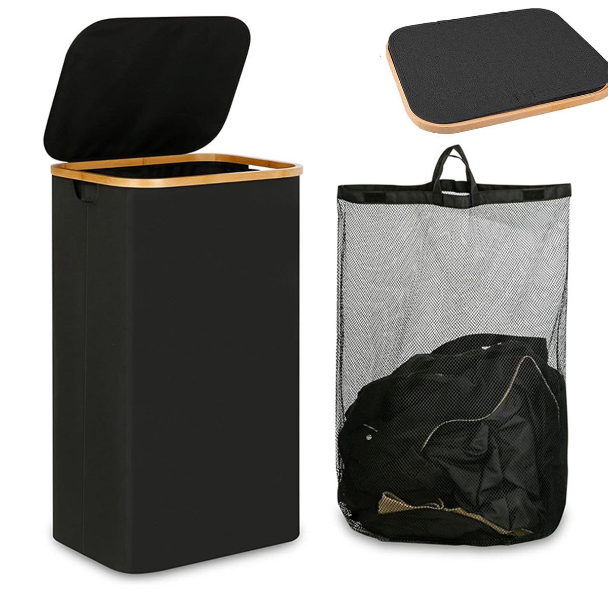 SURFOU Wäschekorb Wäschesammler mit Deckel Laundry Baskets Waschesammelbox günstig online kaufen