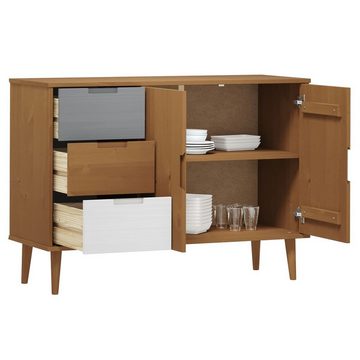 vidaXL Sideboard Sideboard MOLDE Braun 113x40x80 cm Massivholz Kiefer (1 St)